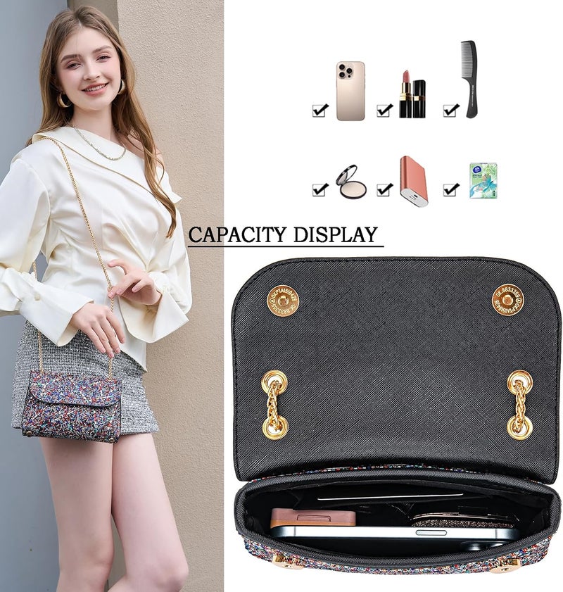 BBTT.ful Shoulder Bags Crossbody Bag Purses Handbags Crystals Rhinestone Evening Bag for Women Clutch Purse with Chain - Image 4